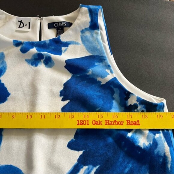 A-Line Blue and White Floral Swing Dress - Picture 4 of 13